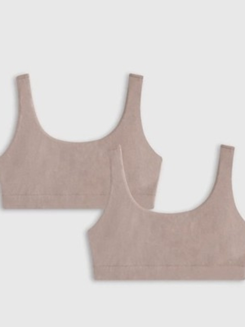NWOT Quince Women's XS Organic Cotton Tank Bralette (2-pack) Mink